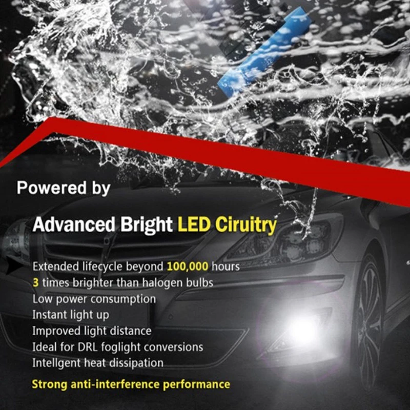 2 шт. H11 H8 H4 H1 H3 H7 9005 9006 3030 12SMD чипы туман светильник вождение автомобиля лампы авто светодиодный Canbus лампы дневные ходовые огни автомобиля, вождения, бега, 12V