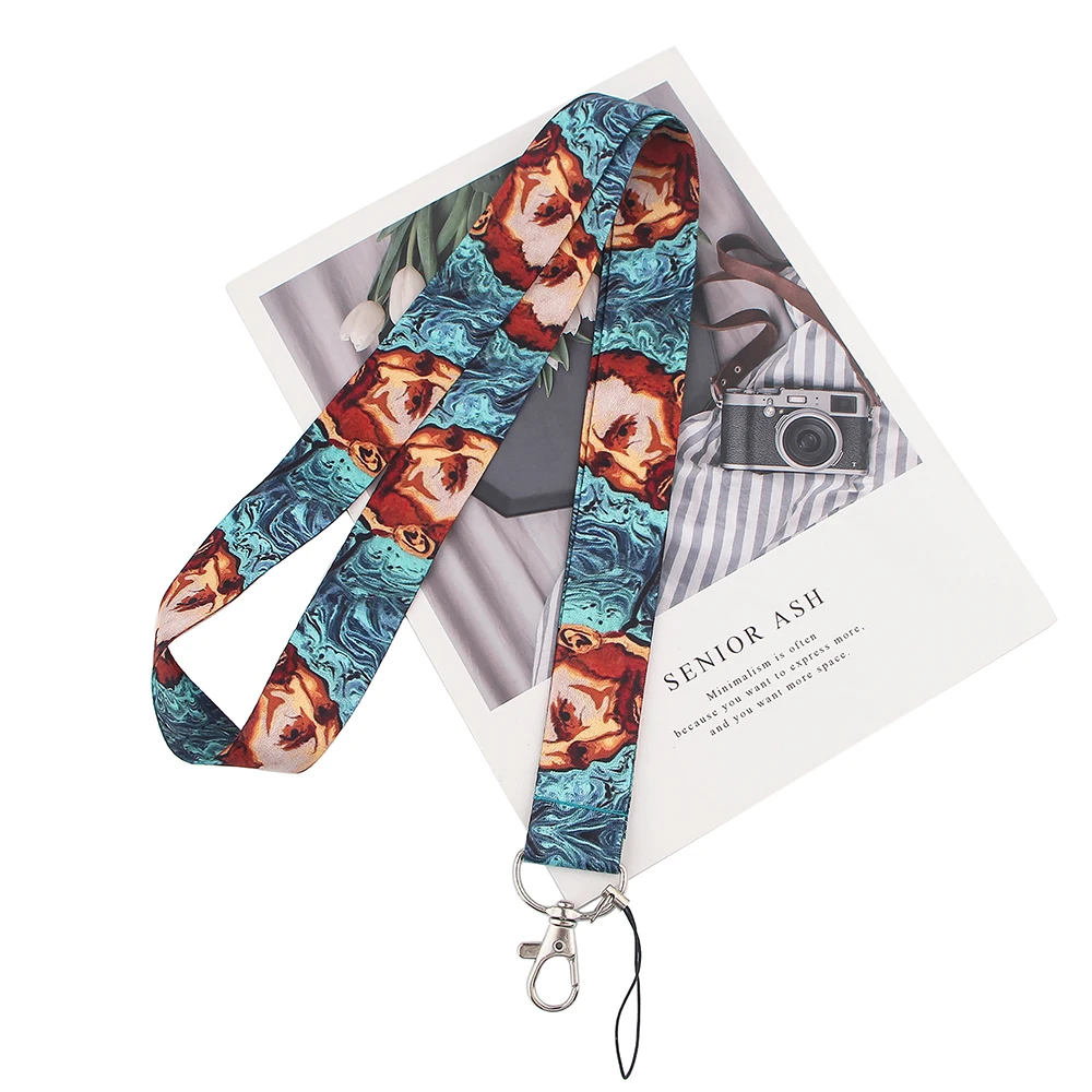 20pcslot ad449 patchfan vangogh art lanyard keychains badge id lanyards mobile phone rope key lanyard neck straps accessories free global shipping
