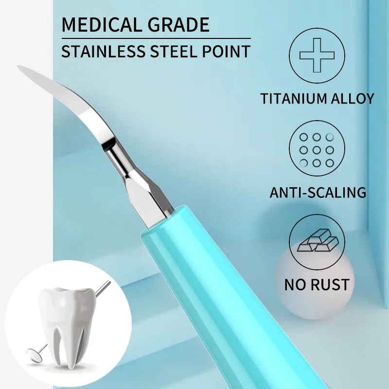 

Electric Sonic Dental Scaler Tooth Calculus Remover Tooth Stains Tartar Tool Dentist Whiten Teeth Whitening Health Hygiene white
