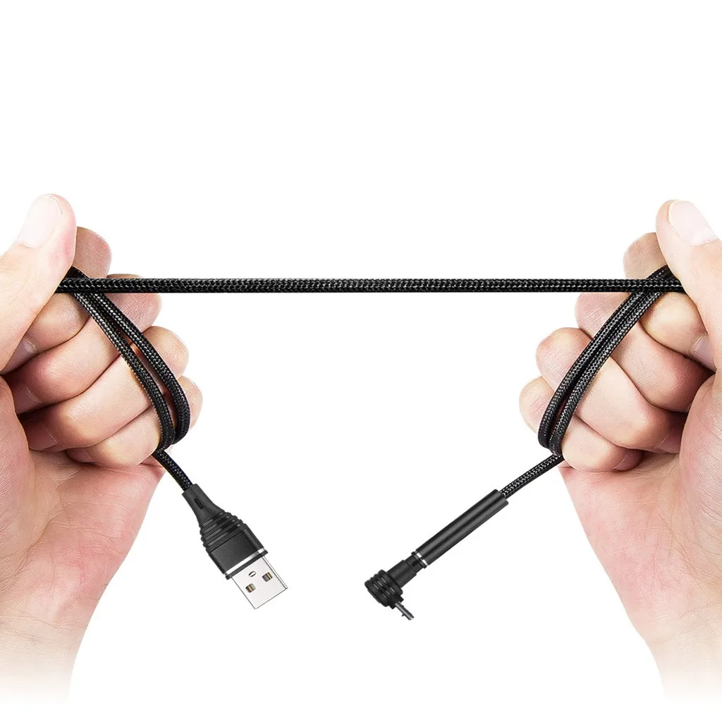 USB кабель Micro для передачи данных Android телефона Реверсивный нейлоновый шнур 90