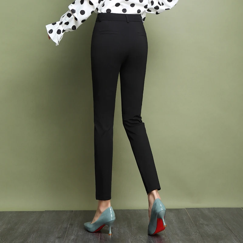

Women Pencil Pants Black High Waist Ladies Office Trousers Casual Female Slim Bodycon Pants Elastic Pantalones High flexib Lace