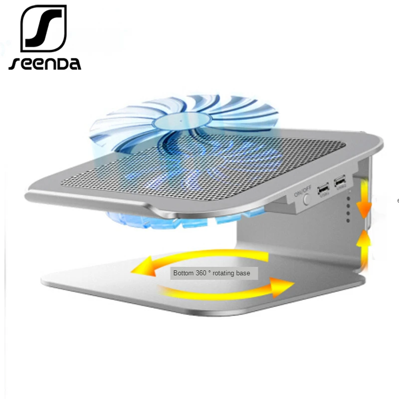 

Seenda Aluminum Alloy Heat Dissipation Stand Laptop Bracket Desktop Adjustment Heat Dissipation Base Support with 2USB