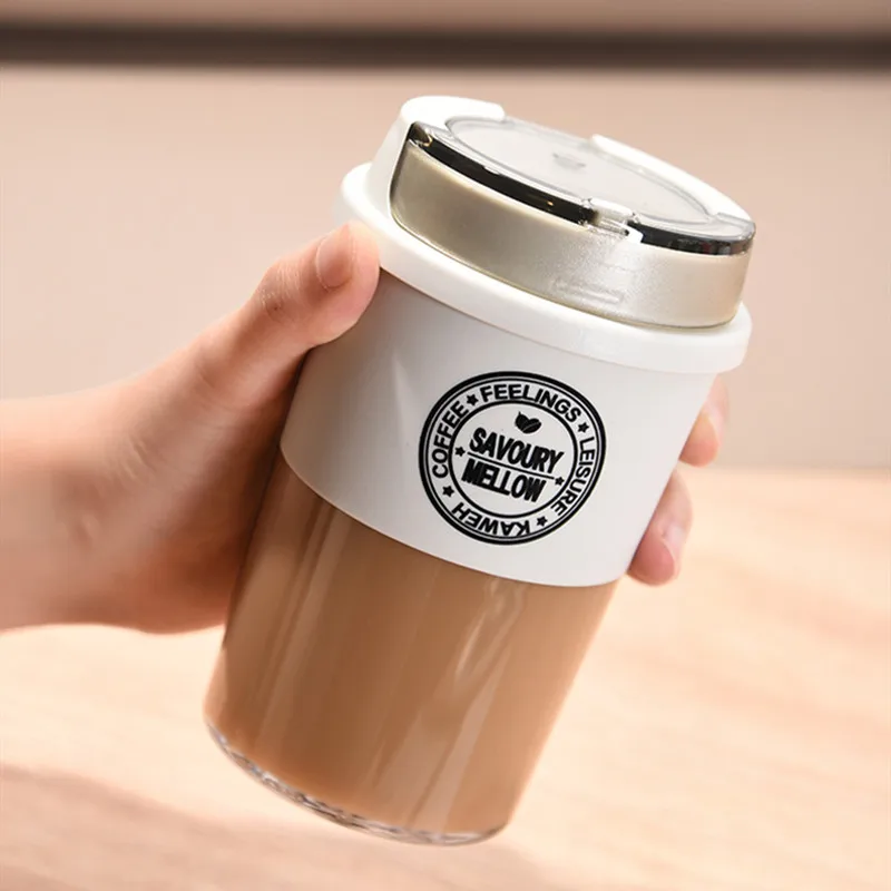 

Portable 300ml/400ml High Quality Tritan Material Coffee Mug Anti-Scalding Leak-Proof Tea Milk Cup Travel Mug for Gifts