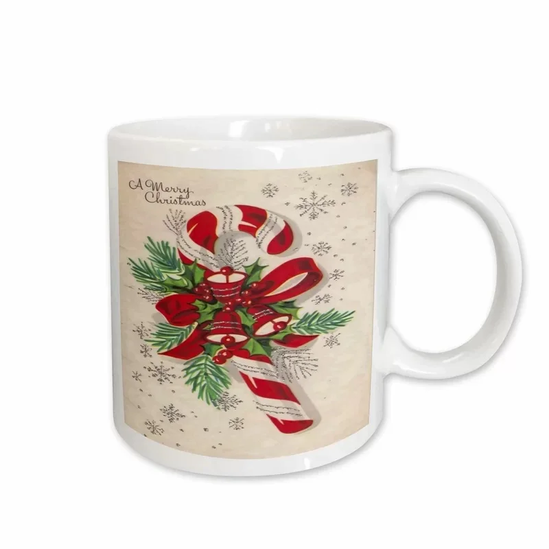 Винтажные рождественские конфеты тростник кофе Рождественская кофейная кружка