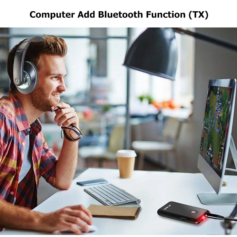

2 In 1 Send and Receive Wireless Bluetooth 5.0 AUX Adapter 3.5 Mm Jack Audio for Desktop TV Home Audio System Car Stereo System