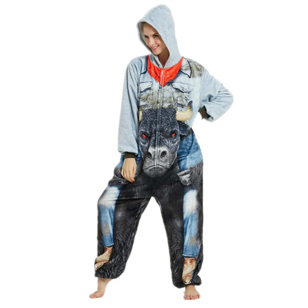 Пижама с изображением монстров из коровы для верховой езды зеленые трицератопы