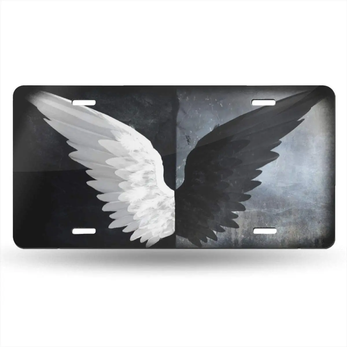 HAIMAX черно-белые крылья ангела автомобиль 6x1 2 алюминиевый передний номерной знак автомобиля рама тщеславие знак для тренажерного зала улицы прачечной