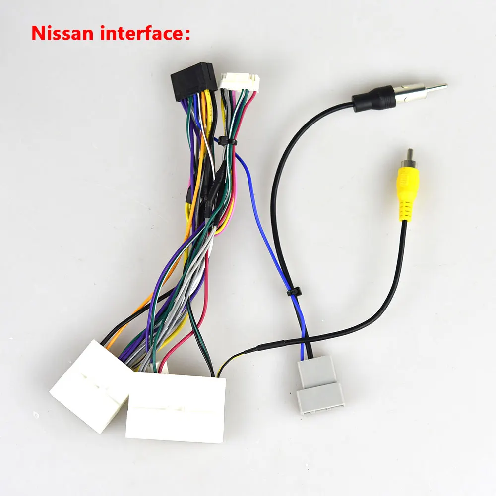 Nissan interface Podofo радиоприемник для Android кабель для принадлежностей адаптер электропроводки разъем универсальный кабель для фокуса Kia Nissian Toyota - Название цвета: Nissan interface