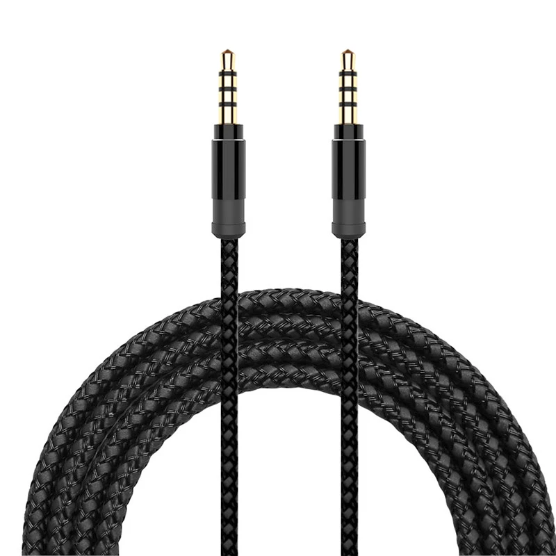

3 meter 4pole high-grade braided metal audio cable 3.5mm AUX audio cable for car &Karaoke microphone