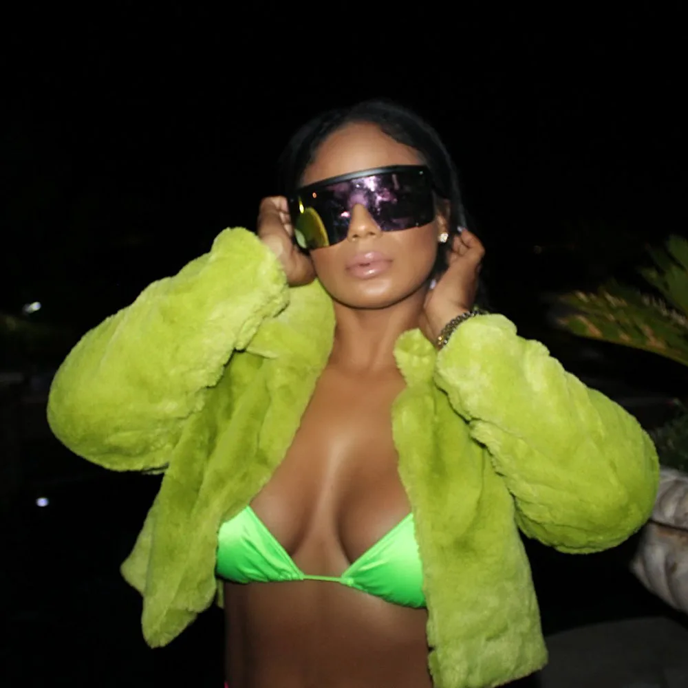 Сплошной цвет толстый теплый короткий кардиган Женское пальто из искусственного