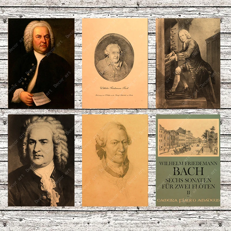 Johann Sebastian Bach немецкая живопись на холсте винтажные настенные фотографии плакат
