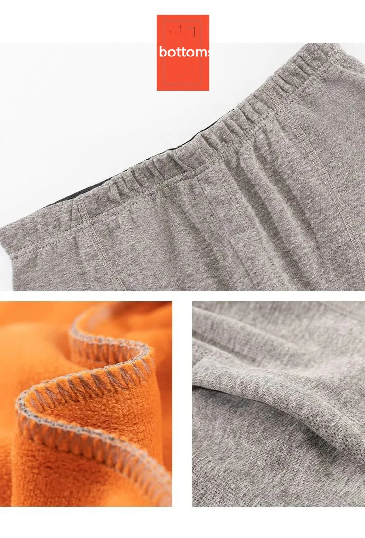 Winter Thermal Underwear Set for Men Cotton Long Johns Pajamas Fleece Pants Thick Warm Tops Thermo Suits Velvet Black Gray 4XL