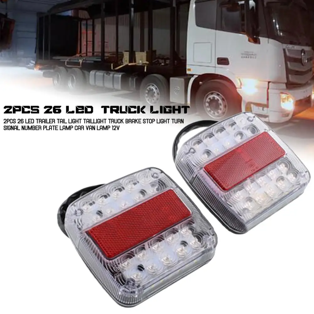 1 пара 12 в 26 светодиодов задний фонарь прицепа левый и правый стоп-сигнал для