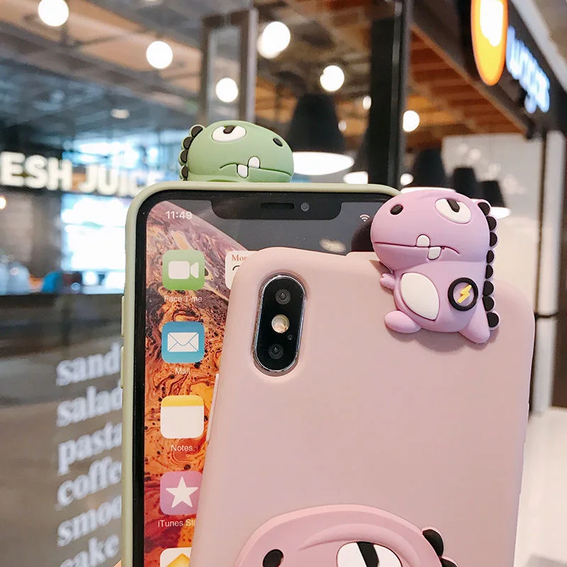 3D Cartoon dinosaur Mirror Case For Xiaomi Mi POCO X3 NFC Stand Phone Cover Redmi Note 8 Pro 9A 9C 9S 8T 7 K20 K30 7A 8A Note 10 xiaomi leather case color