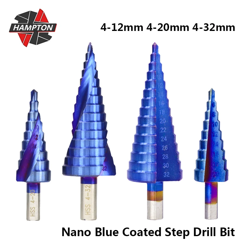 Hampton HSS 4 12/20/32 мм Nano Blue покрытием пагода Форма дыропробивной пресс Треугольники