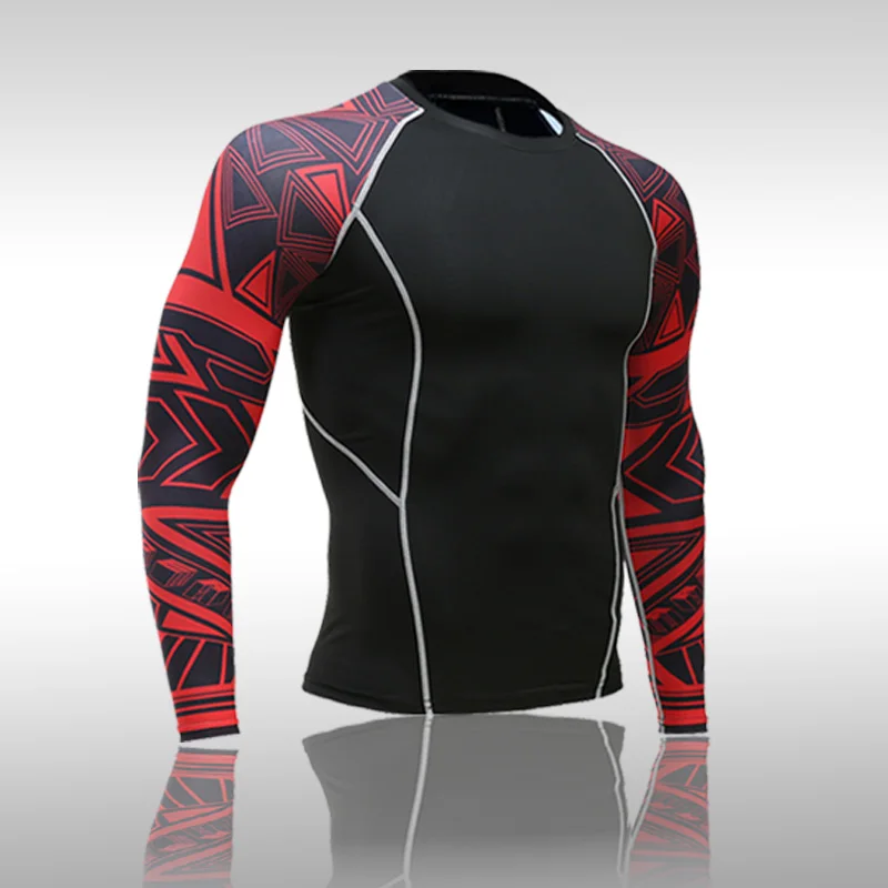 Новейшая 3D футболка с длинным рукавом для фитнеса мужчин бодибилдинга брендовые