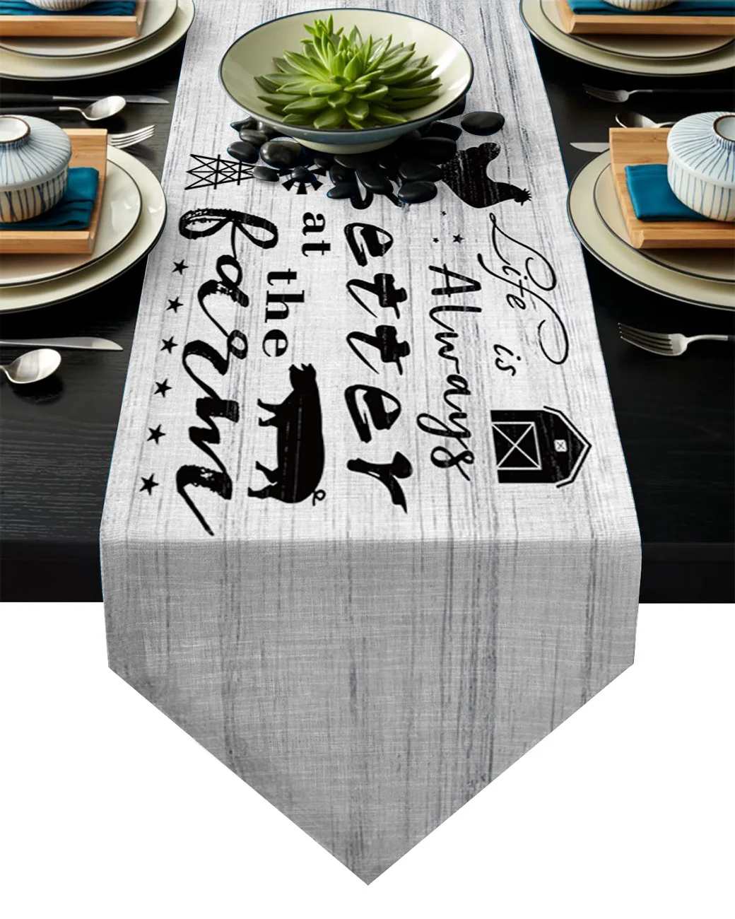 Ферма винтажная деревянная доска животные настольная дорожка для отеля