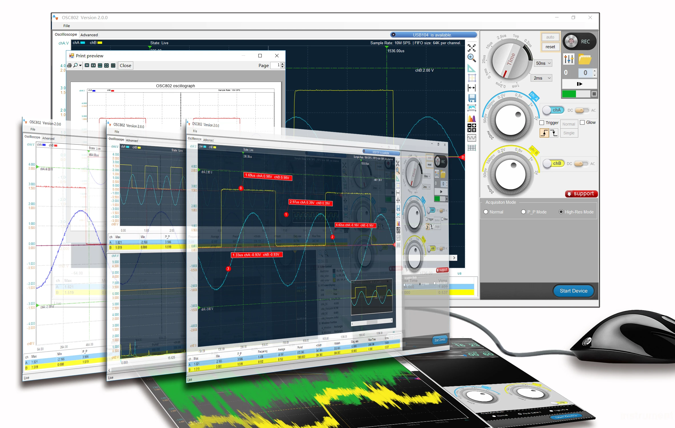 Virtual oscilloscope USB PC OSC802 80M sampling 25M bandwidth Dual channel KO 1008C 6022BE | Инструменты