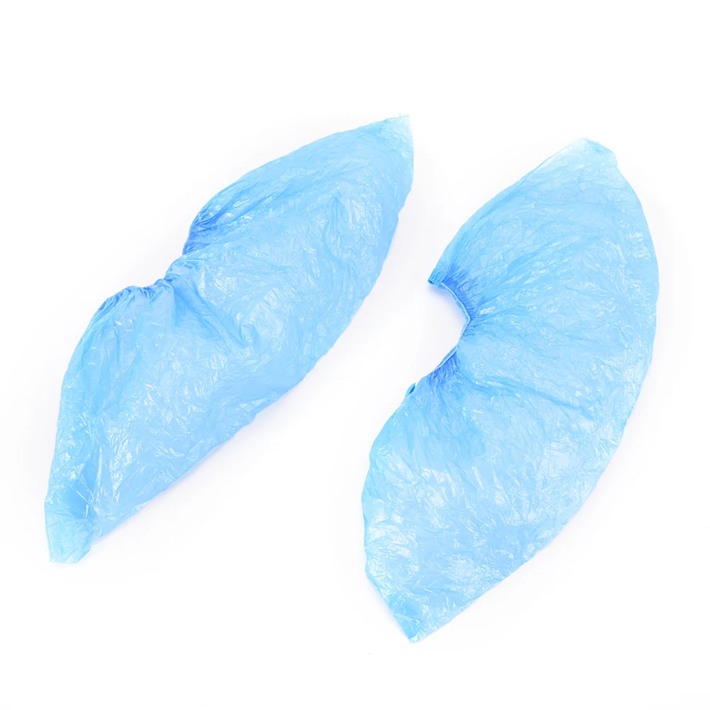 100pcs/lot Disposable Shoe Covers Hospital Overshoes Plastic Rain Waterproof Overshoes Boot Covers Shoe Care Kits Drop Shiping
