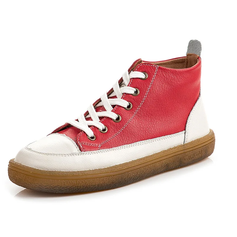 

2020 High top Sneakers Women Genuine Leather Shoes Fashion Ins Sneakers Casual Woman Shoes Cow Leather Female Shoes