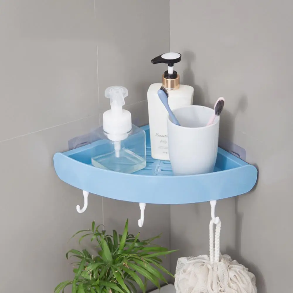 Пластиковая полка органайзер для ванной комнаты угловая с защелкой настенный
