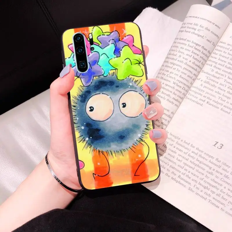 

Studio Ghibli Spirited Away Soot Totoro Phone Case Black Cover For Huawei P10/20/30/40/20Pro/30Pro/30Lite/40Pro NOVA3/3E/3i/7SE