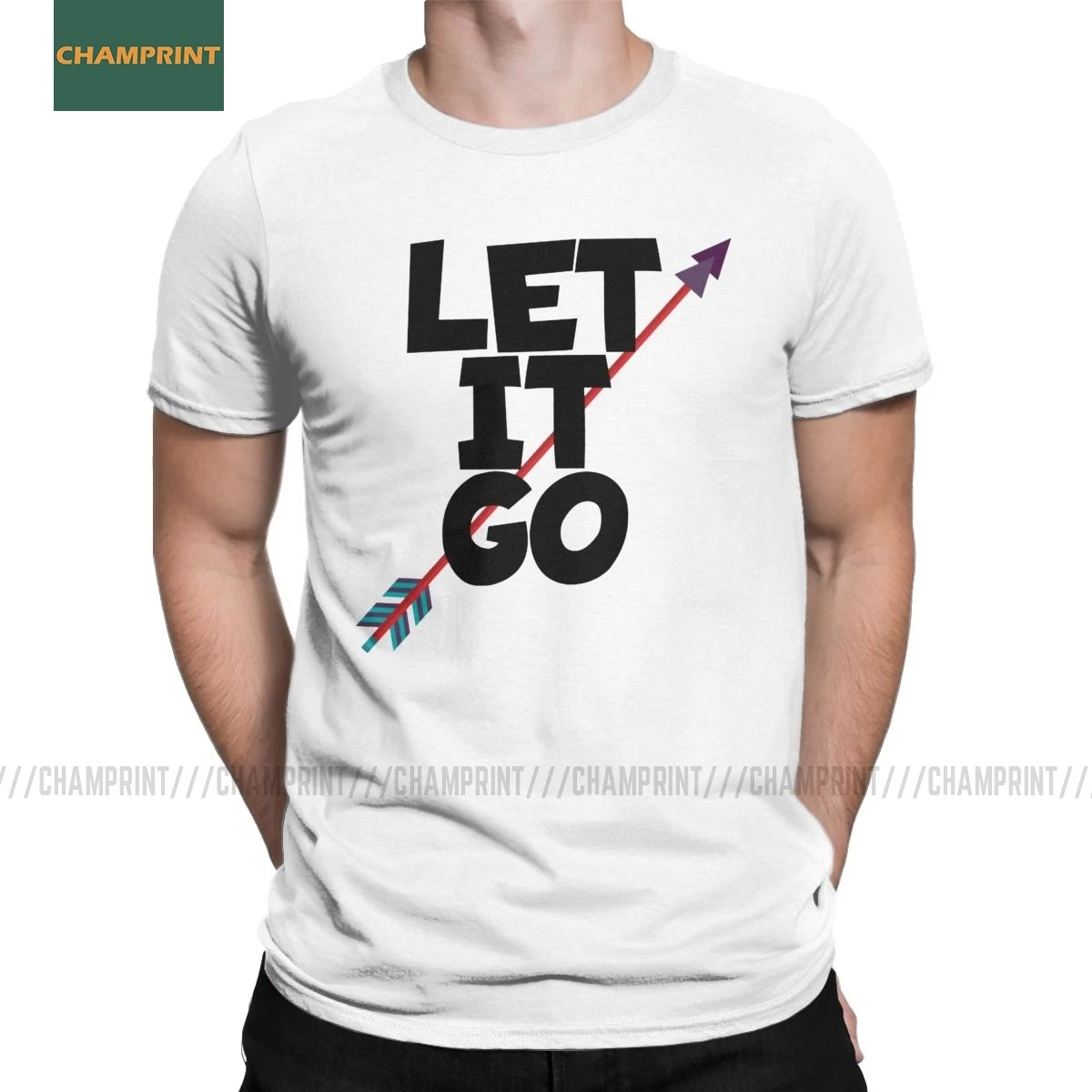 Футболка мужская из чистого хлопка креативная тенниска с коротким рукавом луком