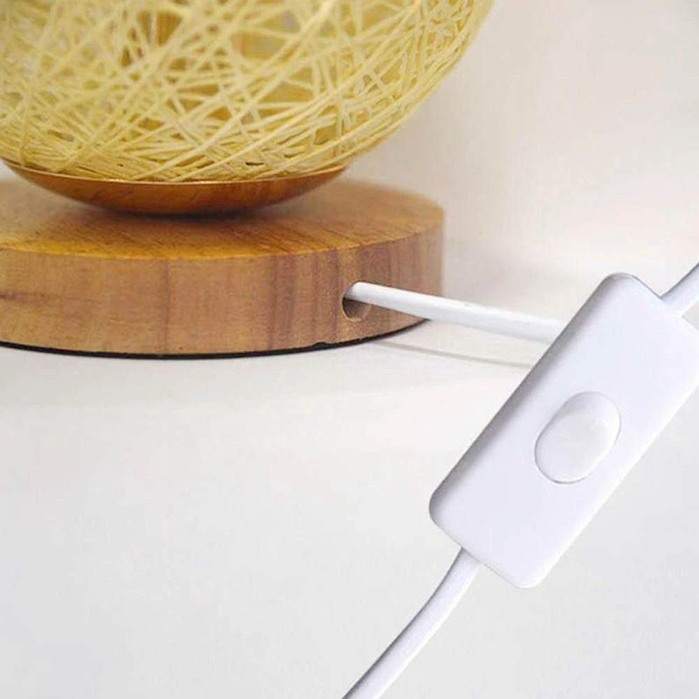 Настольная лампа с USB луной 3 Вт регулируемой яркостью ручной вязаный абажур деревянной украшение для