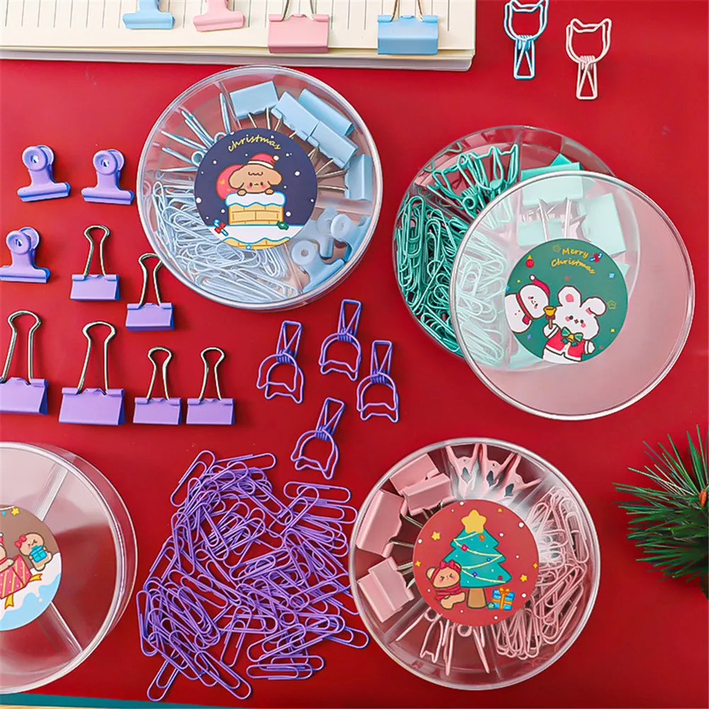 

Multifunctional Dovetail Clip Christmas Boxed Longtail Clip Set Office Documents Bill Clip Test Paper Clip Paper Clip Book Ring