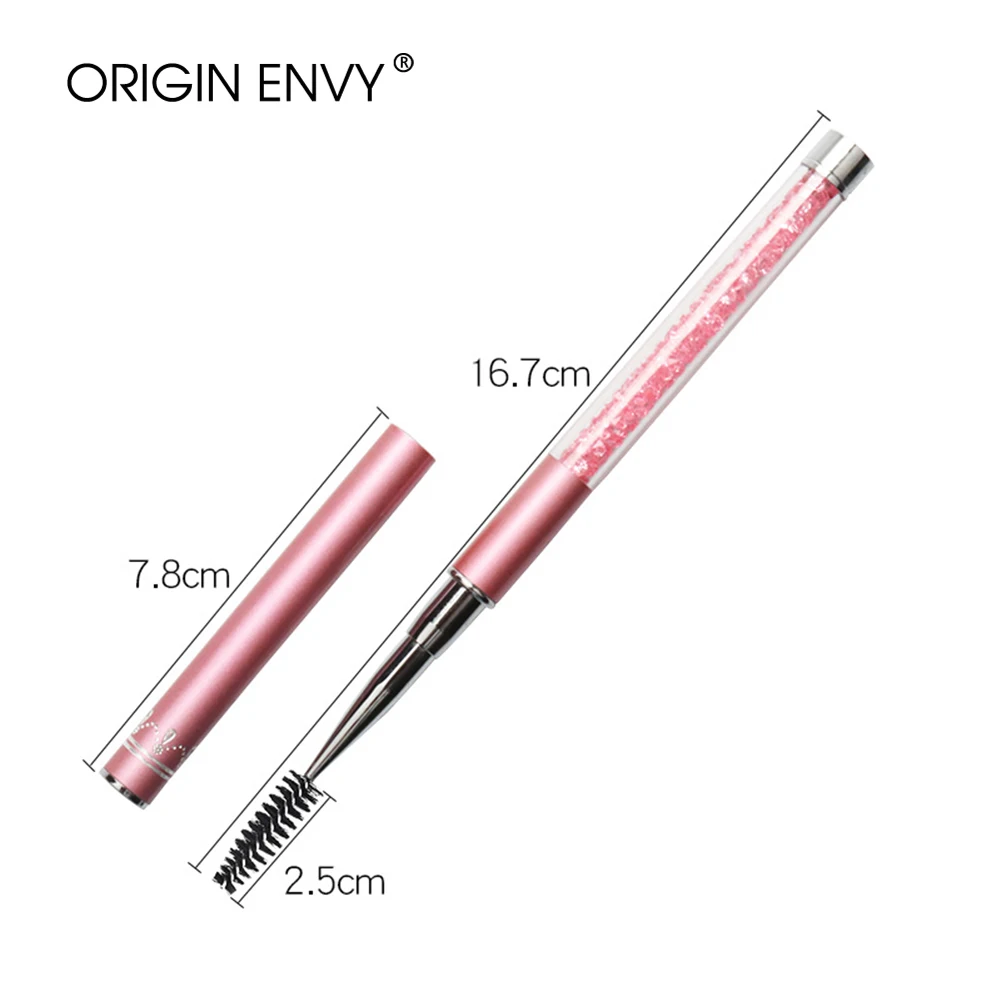 

ORIGIN ENVY 1Pcs With Diamond Eyelash Brush Comb Portable Eyelash Curler With Lid Colorful Diamond Eyebrow Brush 10 Colors