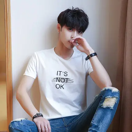 

Men's short sleeve t-shirt fashion casual clothes half sleeve 6868