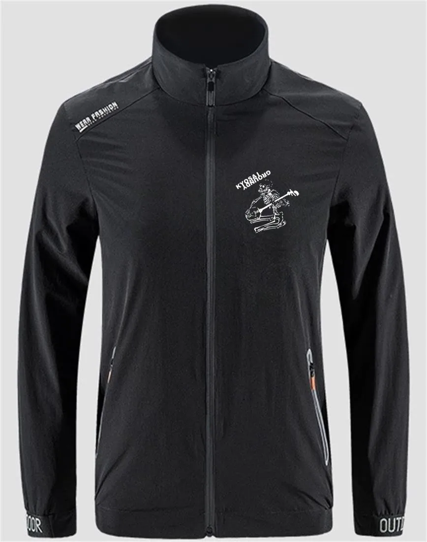 

Yohji Yamamoto Guitar Baseball Slim Sport Outdoor Zippered Comfortable Soft Jacket Men's Casual Front Printing Asian Size