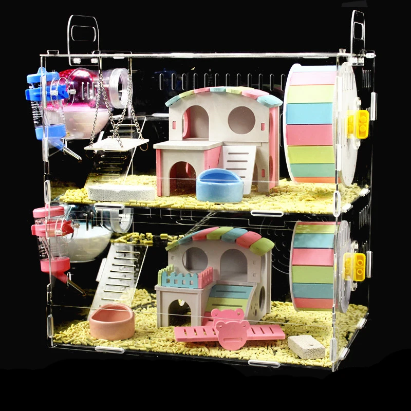 Хомяк Детская клетка акриловый Золотой медведь двухслойный большой прозрачный