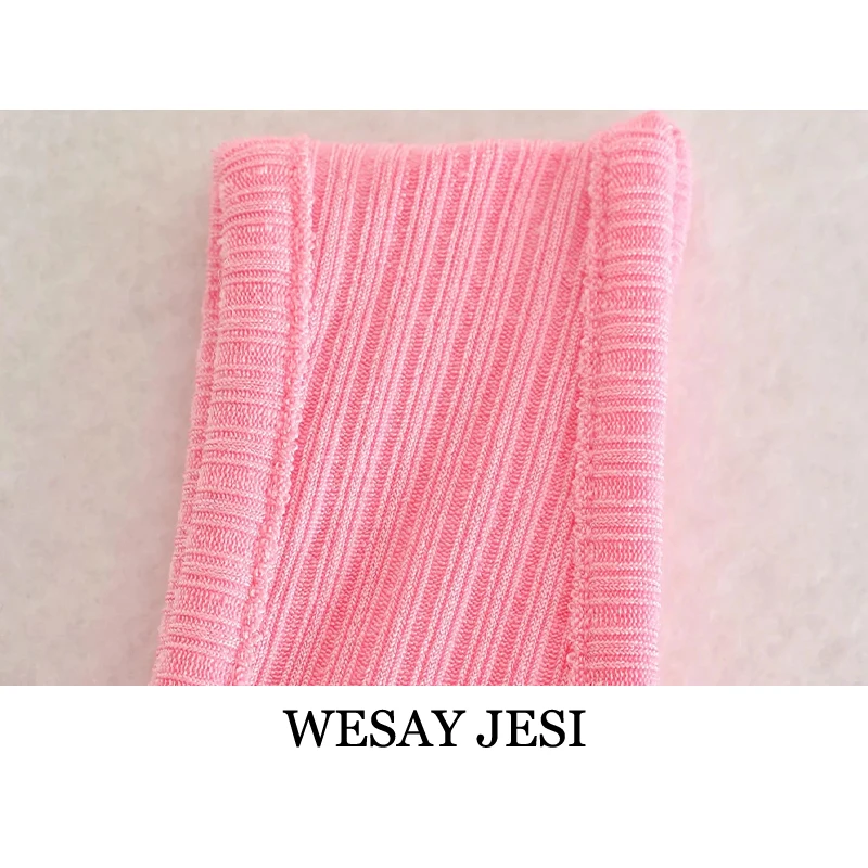 

WESAY JESI Women 2021 Sexy Fashion Asymmetry Cropped Knit Tank Tops Vintage Sleeveless Stretch Slim Female Camis Personalized