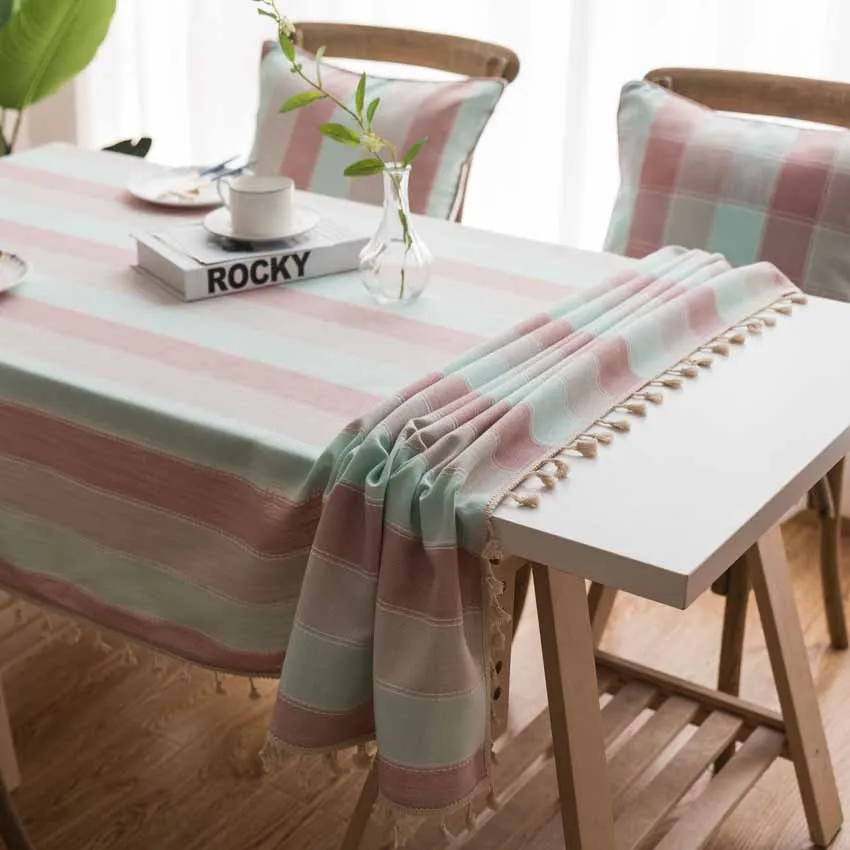 Полосатая скатерть для стола Пылезащитная адиабатическая Декоративная