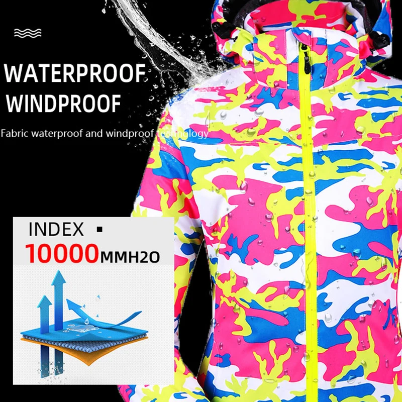 Новинка зимний женский лыжный костюм Женская лыжная куртка для сноуборда и брюки