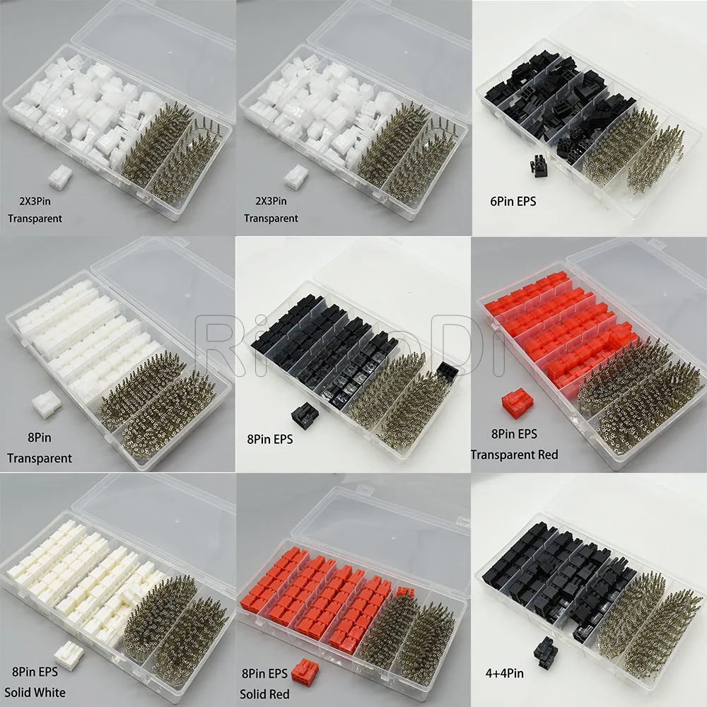 400 шт. 5557 черные красные прозрачные обжимные гнездовые разъемы 8 контактов 6 PCIE EPS