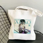 Популярная холщовая Аниме Сумка Game Genshin Impact XIAO, сумка-тоут в стиле Харадзюку, шоппер, Вместительная женская сумка, Повседневная сумка через плечо, сумка