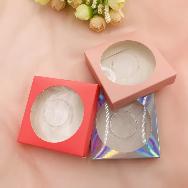 Накладные ресницы с логотипом под заказ квадратная коробка круглыми лотками 3