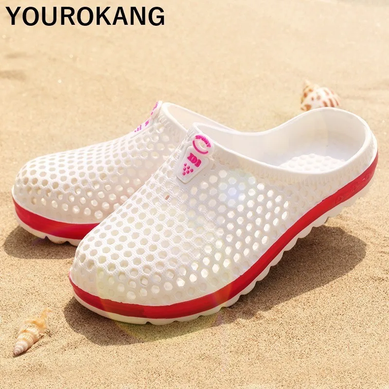 Шлепанцы женские легкие для сада и пляжа ажурные сандалии бассейна массажные