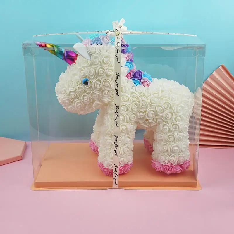 1 шт. Прекрасные Красочные ПЭ розы Единорог искусственные Искусственные цветы