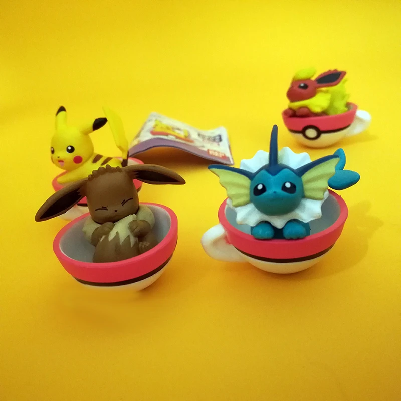 Экшн фигурка TAKARA Pikachu Eevee Покемон большая голова кукла сон эльф серия мяч детская