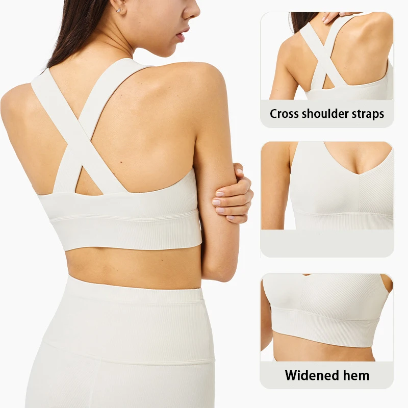 

Sports Bra Woman Without Frame Seamless Bras For Women Underwear Sexy Tennis Top Yoga Cross Beauty Back Sports Running Vest Lulu