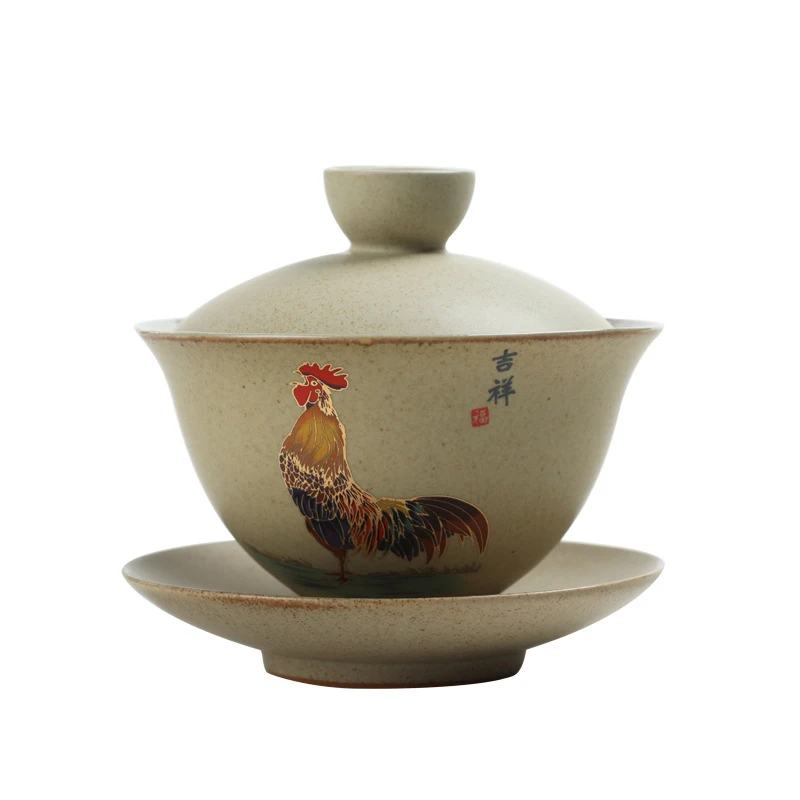 

Chinese Pottery Gaiwan Tea Set Hand Painted Ceramic Gaiwan Porcelain Tea Cups And Saucers Travel Kung Fu Tea Set Retro Cup