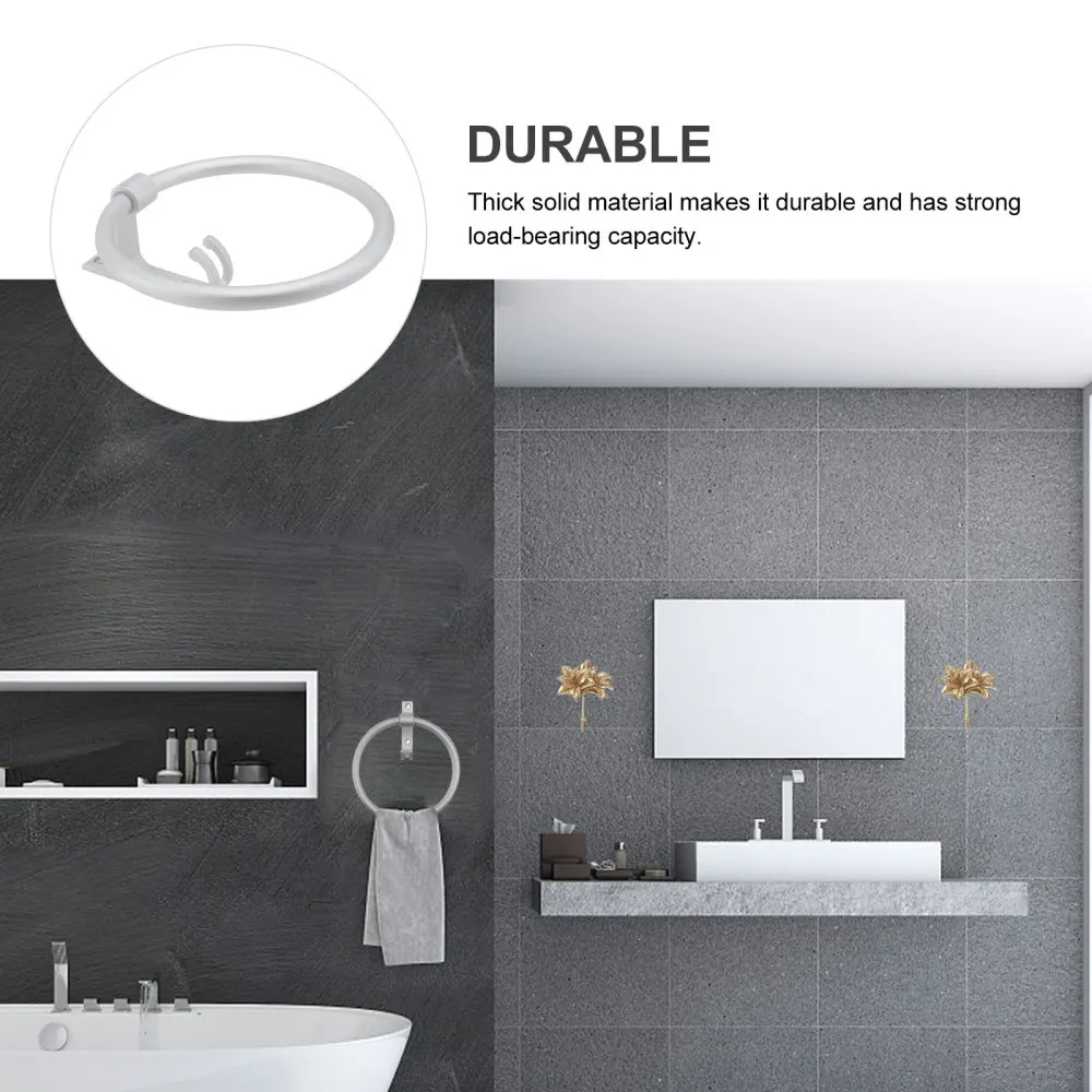

1Pc Aluminum Towel Ring with Hook Simple Towel Ring Bathroom Storage Rack