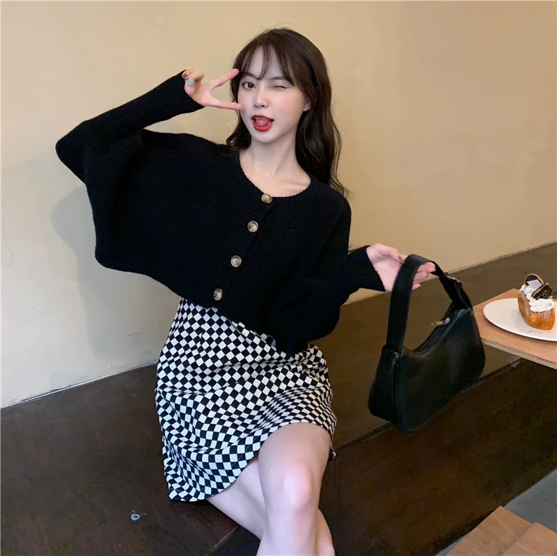 Шикарный осенний костюм из двух предметов новинка 2021 Женская юбка на бретелях в