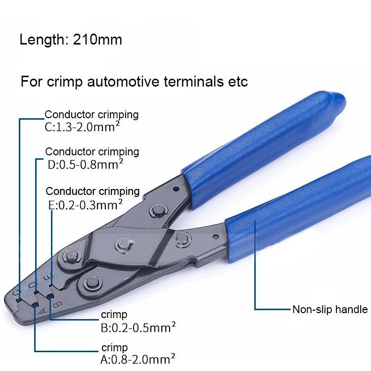 Обжимные плоскогубцы для обжима открытых цилиндрических клемм неизолированные