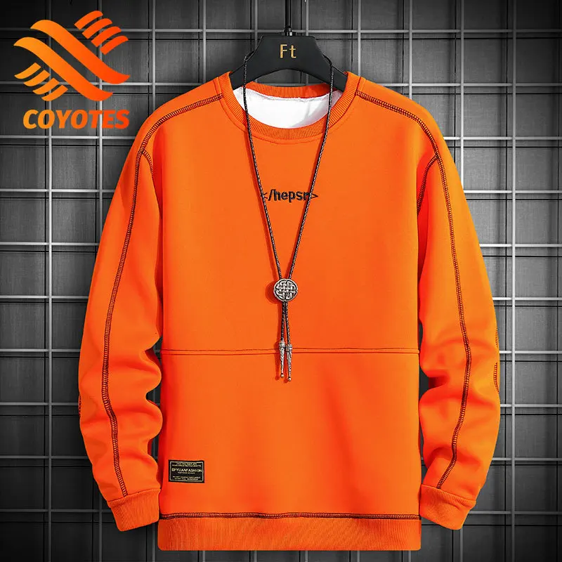 

COYOTES New Spring Autumn Pullover Mens Hoodies Sweatshirts Men Letter Print Casual Fashion Harajuku Streetwear Sweatshirt Tops