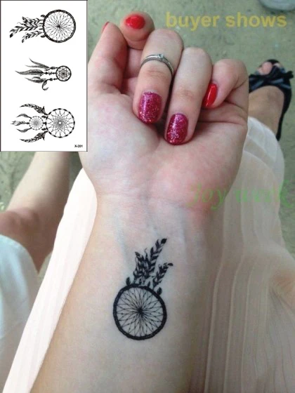 Водонепроницаемая Временная тату наклейка Ловец снов поддельные флэш на