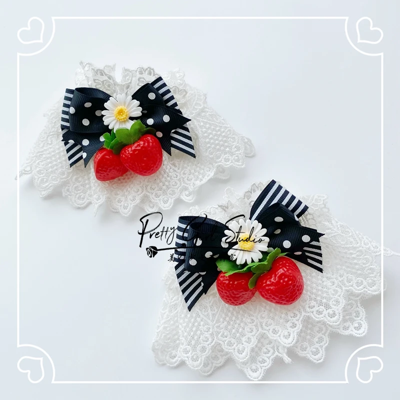 Клубничный оригинальный ручной работы милый клубничный KC заколка с боковым